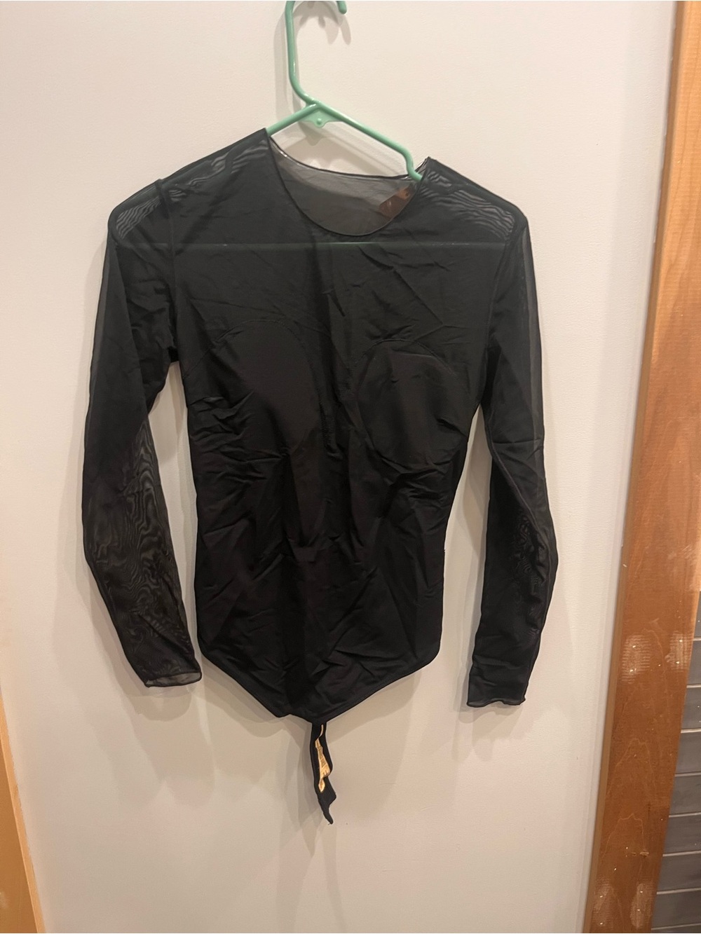 Popilush Black Long Sleeve Mesh Bodysuit
